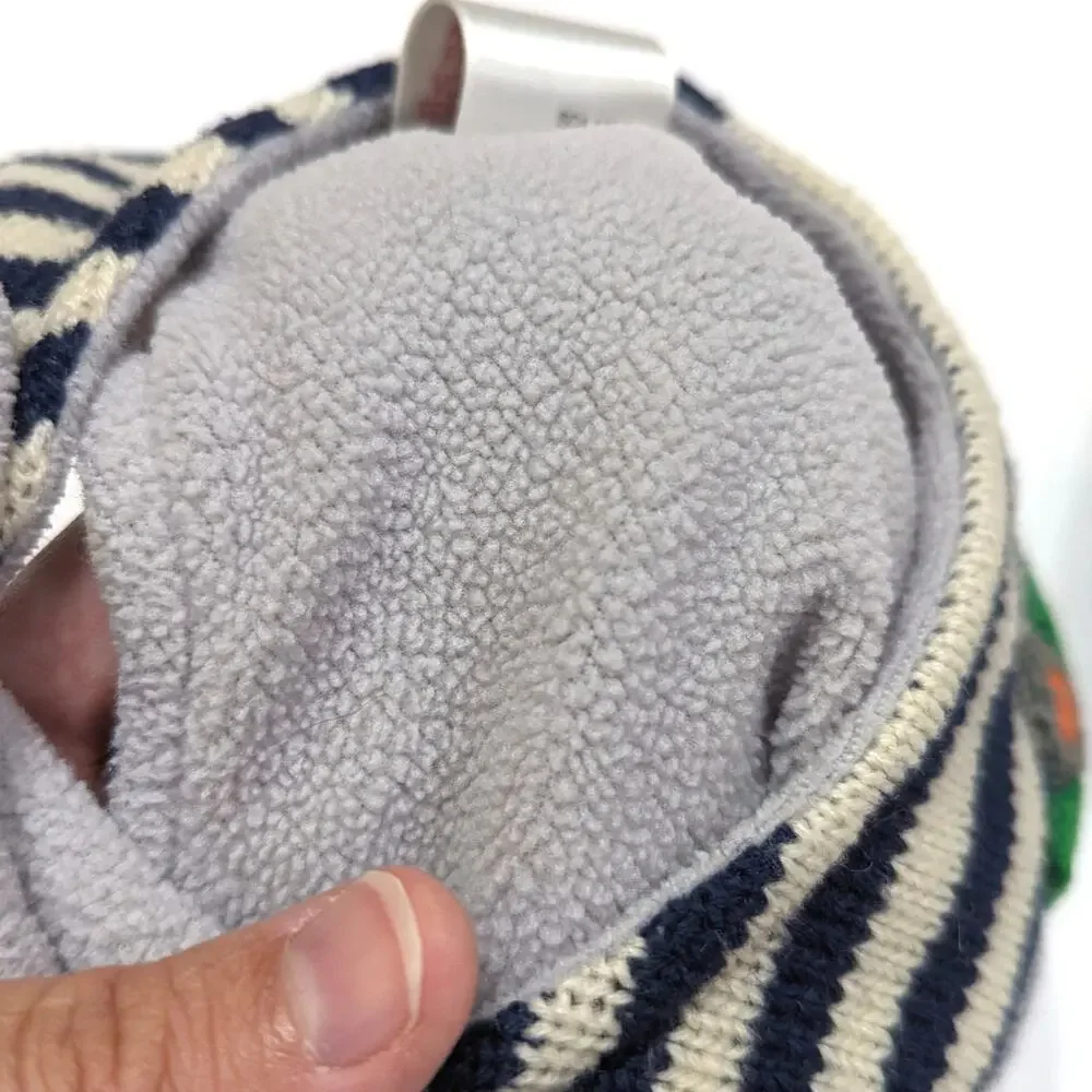 Baby Boden Winter Hat Mittens Set Boys Size 0-6m Blue Car Pom Pom